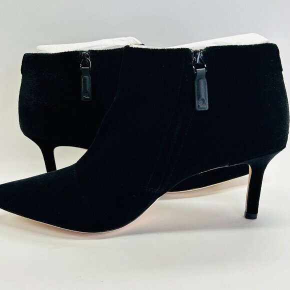 Lauren Ralph Lauren Lizie Velvet Ankle Boot Size 11B Suede Leather Black - Picture 8 of 16